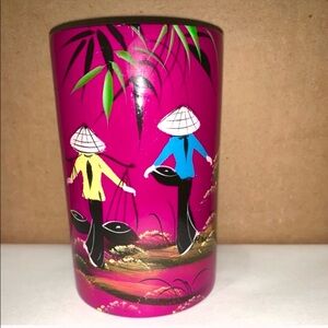 Hand painted/engraved wood cup